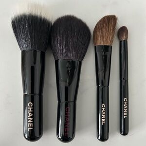 CHANEL Black Makeup Brush Set - 4 Brushes